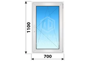 Одностворчатое пластиковое окно 2000x1200 Г-ПО