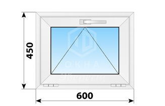 Откидное пластиковое окно 600x450